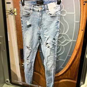 American Eagle Outfitters Ripped Light Blue Skinny Jeans